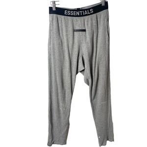 Essentials Fear Of God Thermal Waffle Knit Pants Slim Fit Gray XS Flawed